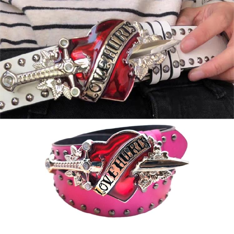 Unique Buckle Girls Waist Belt Street Dance Jeans Belt Decorative Studs