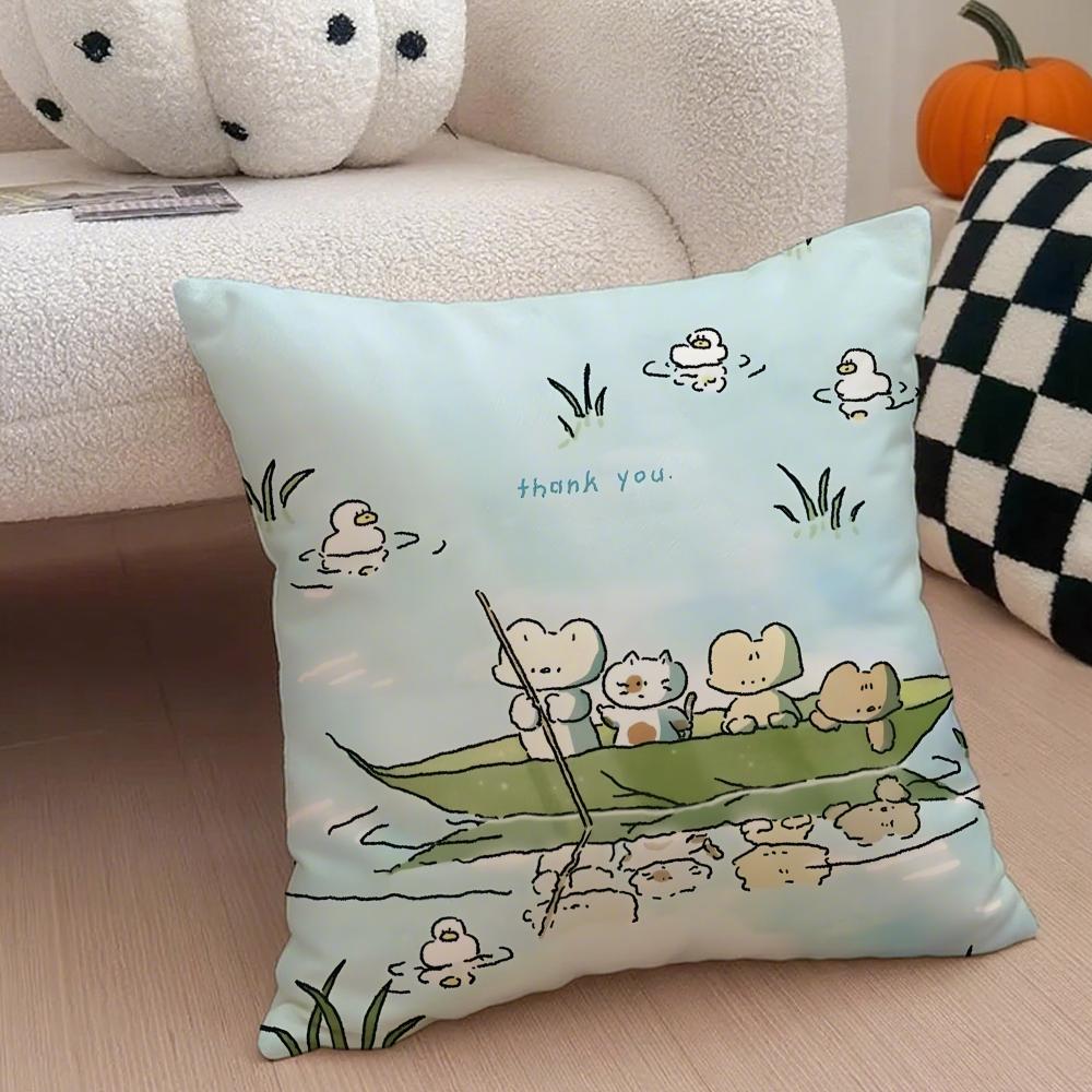 Author Somdoo Cute Animals Quiat And Peaceful Cushion Cover Throw Pillow Cover Hidden Button Durable Polyester Chair Cushion