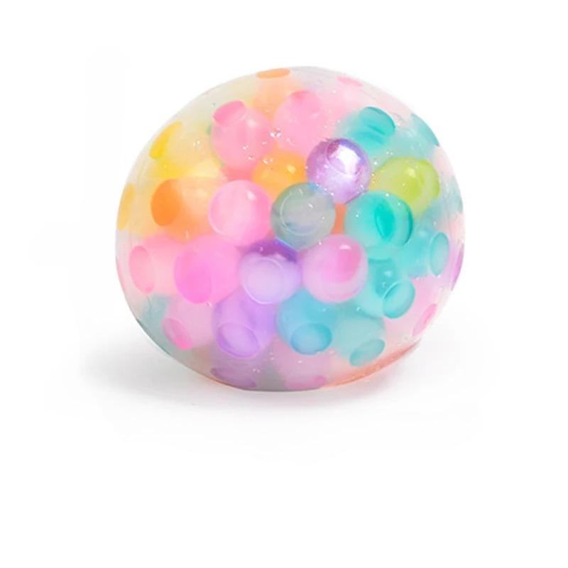 

TPR Rainbow Bead Grape Squeeze Stress Ball Soft Pinch Vent Decompression Fidget Toy Anti-Anxiety Stress Relief Sensory Plaything