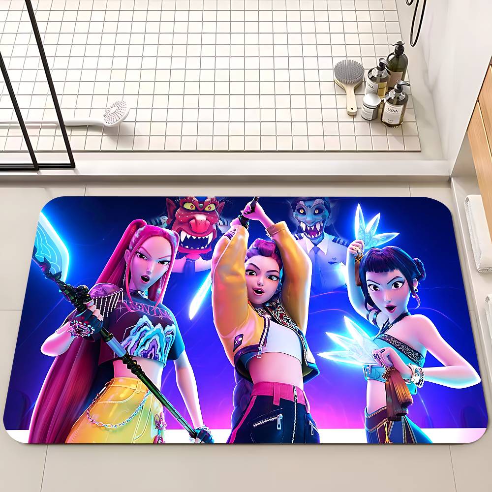 

Kpop Демон Аниме H-Охотники Коврик для пола Нескользящий Коврик для прачечной Декор для прачечной Балкон Детская Гостиная Прикроватные коврики 60x90 cm