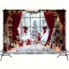 Vibrant Winter Wonderland Christmas Theme Banner Decoration Background Rural Window Scene Decoration Photography Background