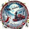 Christmas Train Tin Metal Wall Sign Vintage Home Decor 8x8 Inch English Text Holiday Gift