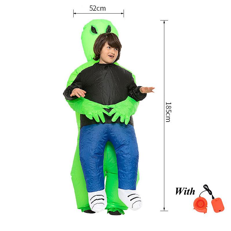Youlun Inflatable Green Walking Toy Abducted by Aliens Blow up Morph Alien Costume for Adult and Kids Festive Decoration Kid Size