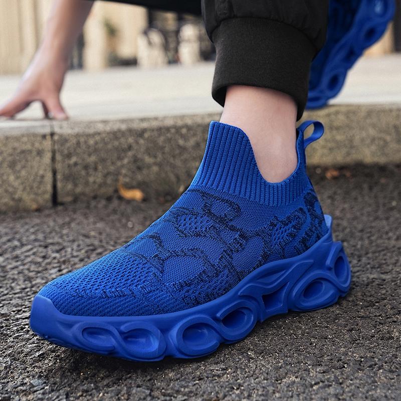 Hot Sale Fashion Blade Running Shoes Men Blue Casual Sports Sneakers Men Lightweight Breathable Men's Socks Sneakers Size 46