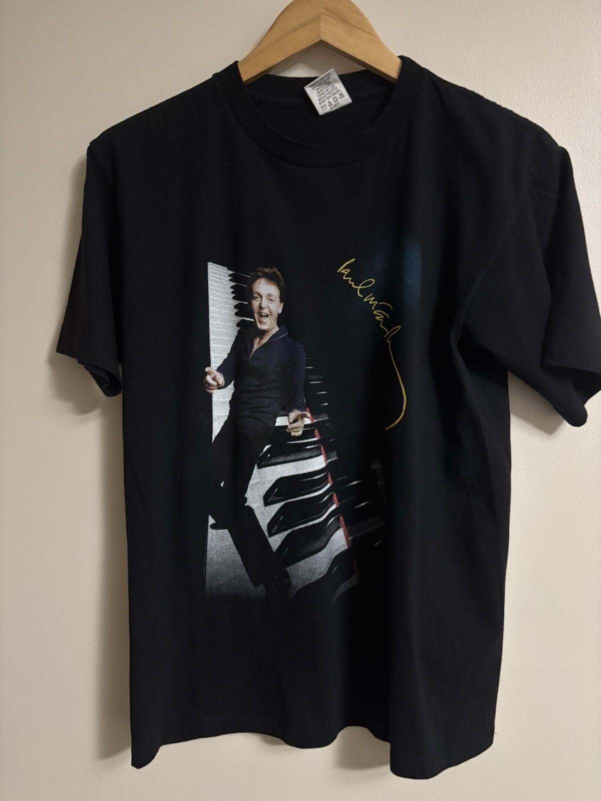 VINTAGE Paul McCartney Back In The US Tour Shirt Adult M Black 90s Rock Beatles Unisex T-Shirt M