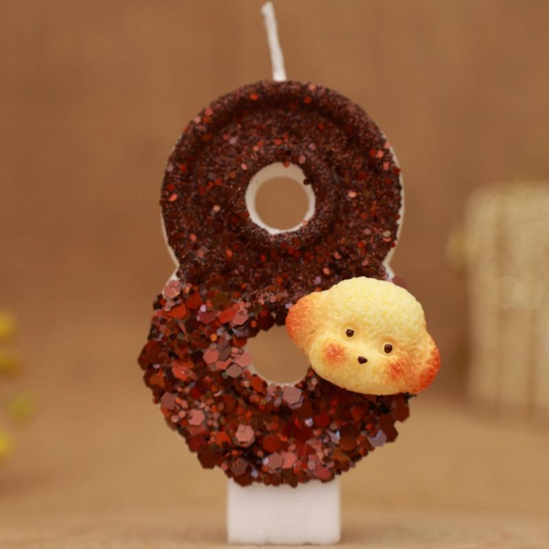 Creative Dog Head Digital Birthday Candle Cake Party Decoration First Birthday Celebration Candle