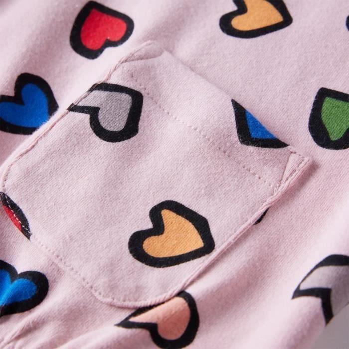 Sweatshirt pour enfants imprimé cœur rose 5 dimensions disponibles