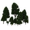12pcs Model Railroad Scenery Tree zDark .5-16cm 1:500-1:50