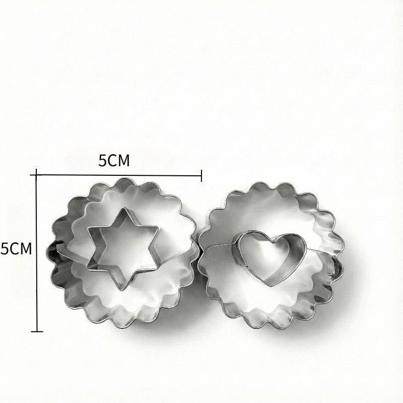 Flower-shaped Cookie Cake Embossing Mold Jam Sandwich Valentine's Day Cookie Cutter Heart Shape Pastry Biscuit Mold Baking Tools