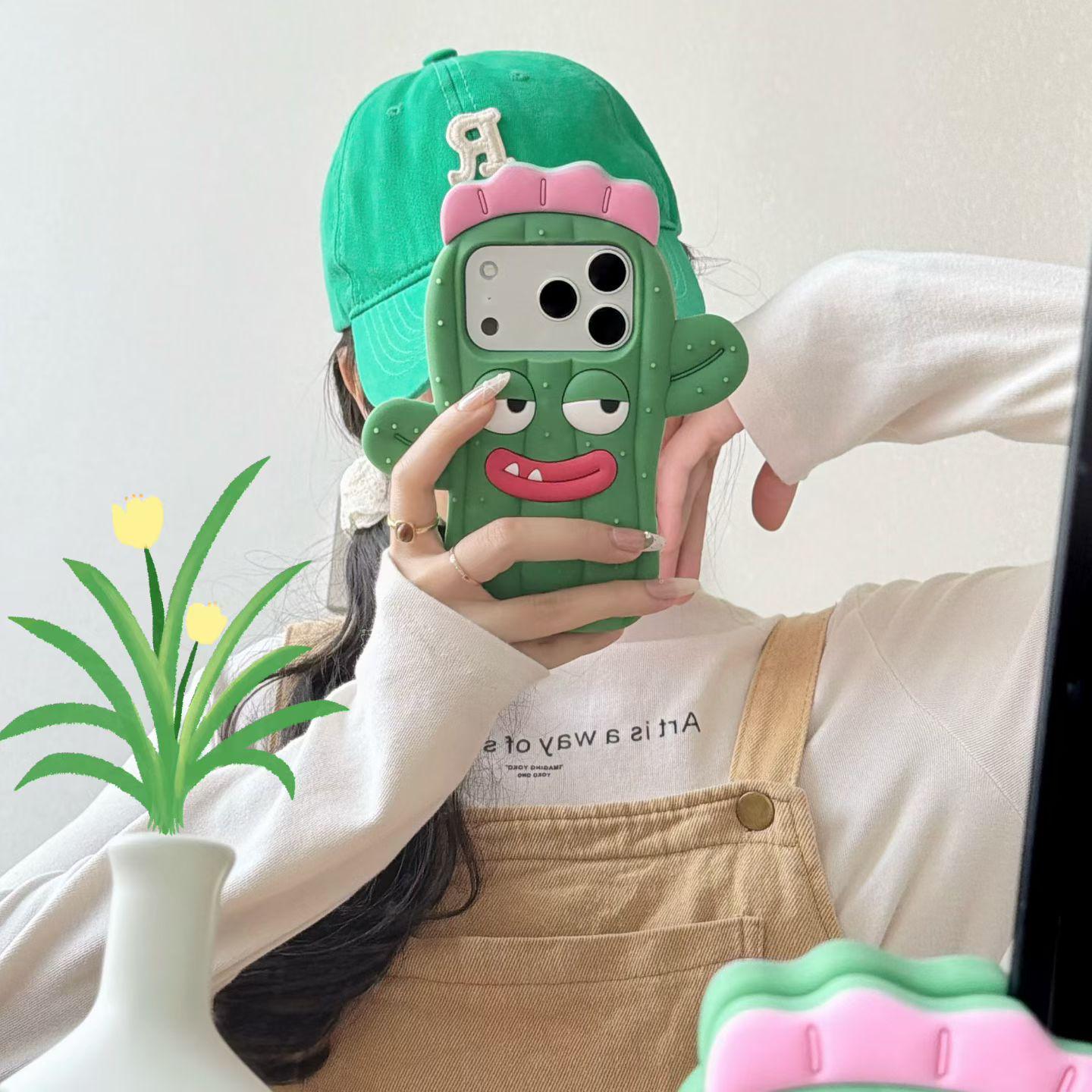 

Cute Sausage Cactus Phone Case for iPhone 17, 16, 15, 14/14 Pro Max iPhone 14