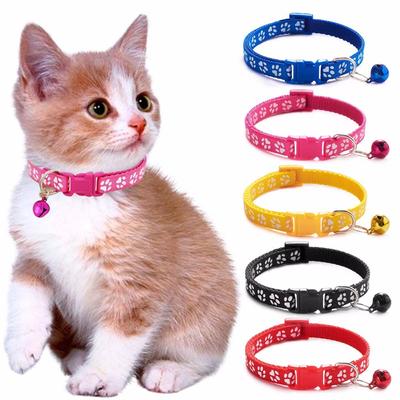 For Puppy Kitten With Bell Cat Paw Print Grooming Accessories Pet Supplies Cat Necklace Pet Collar