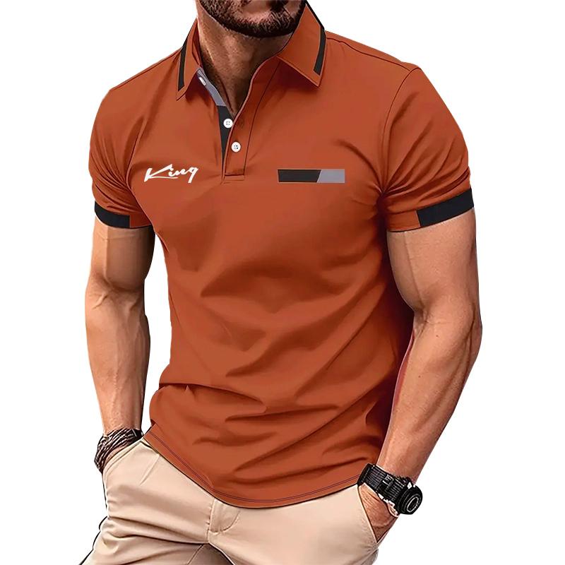 Summer Men's Fashion Item Short Sleeved Regular Edition Button Up Collar Polo Shirt Men's Business Top