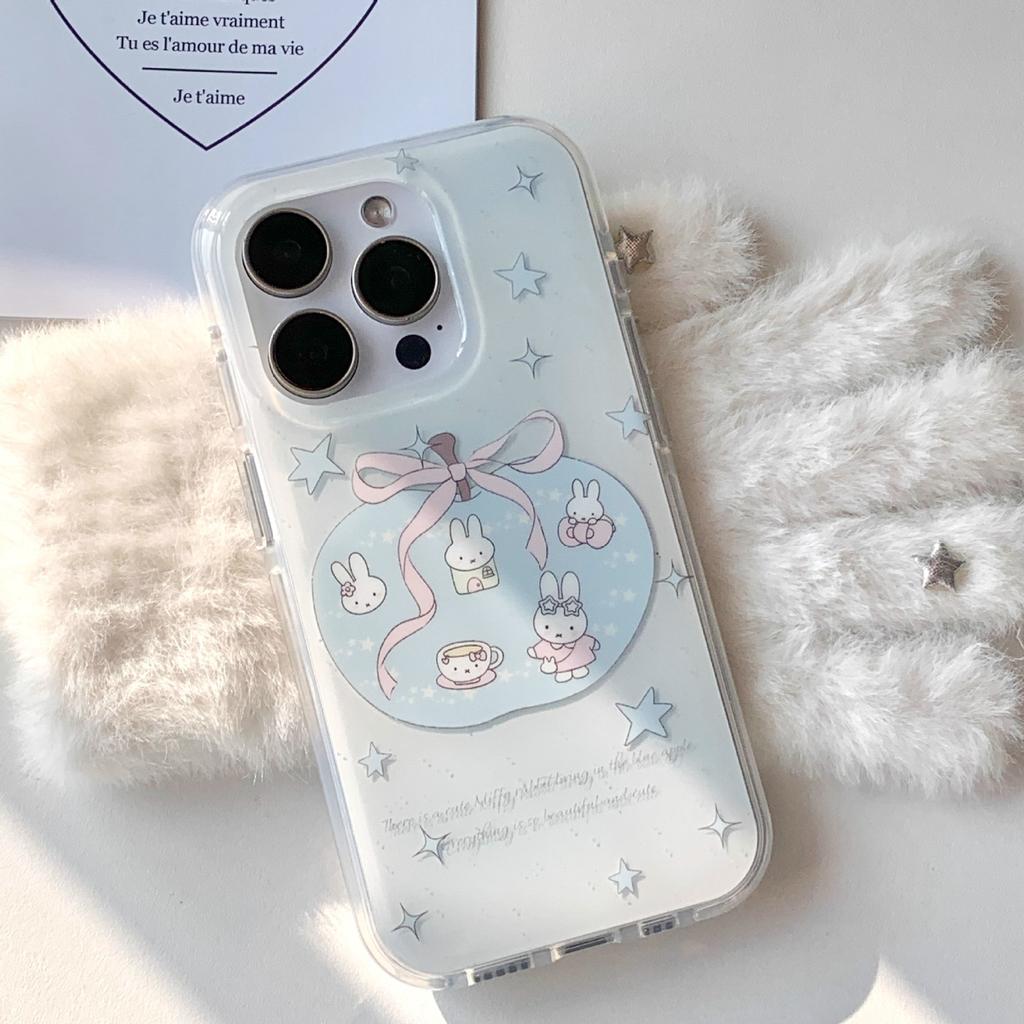Blue Star for Apple Miffy Rabbit Chain for Apple 17promax Phone Case for IPhone 15pro/14 Female
