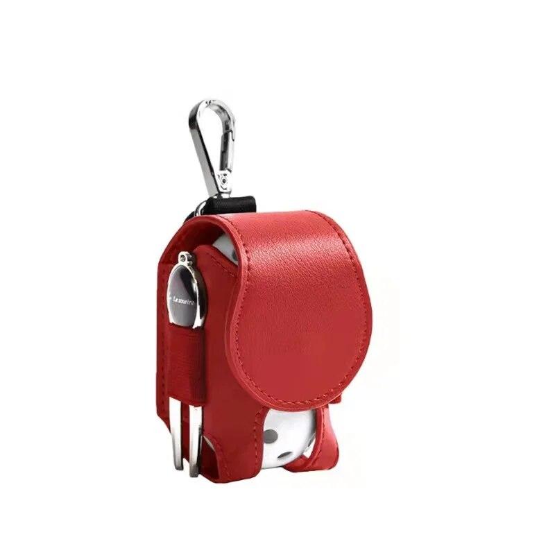 Golf Bag Mini Storage Bag PU Leather Hanging Waist Golf Bag Metal Buckle Golf Belt Bag