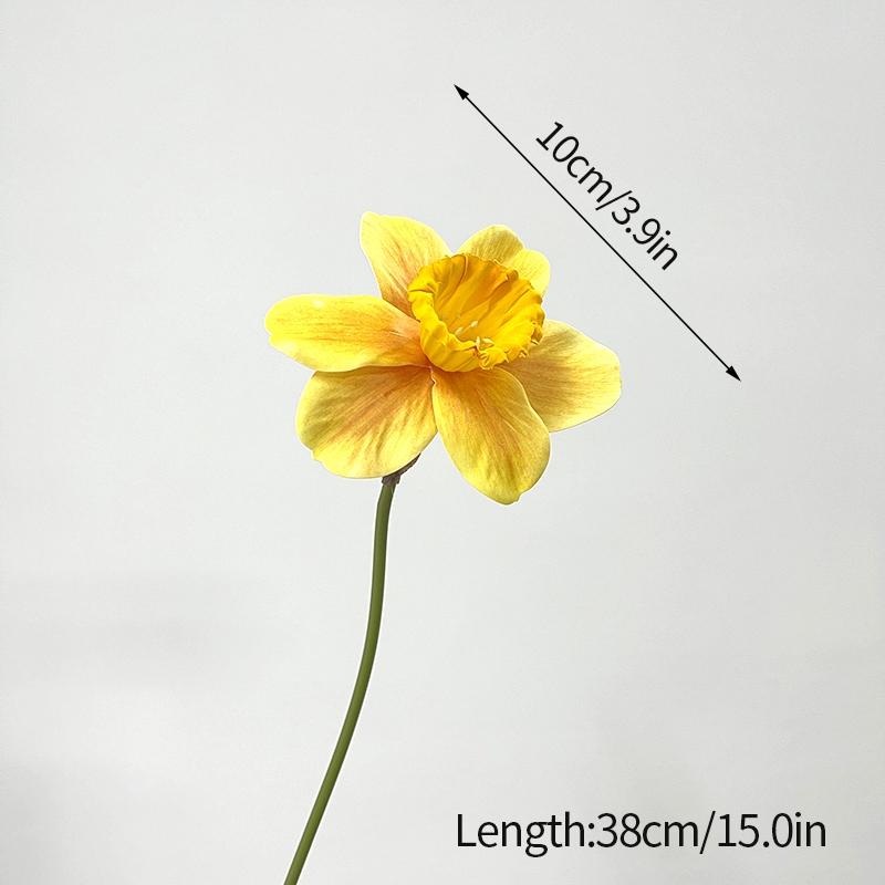 1/6pcs Artificial Narcissus Flower Simulated Fake Daffodil Bridal Bouquet for Wedding Home Garden Room Desktop Party Decoration
