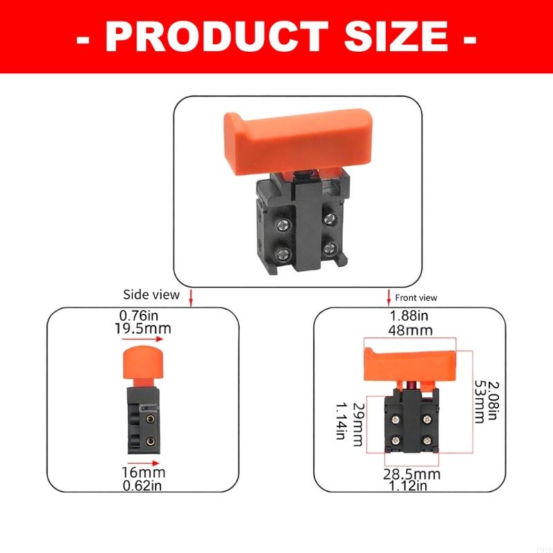 Ensemble de remplacement de commutateurs pour perforateur burineur électrique, Lot de 2, Boîtier noir, Grand capuchon de bouton, Pièce de rechange en plastique