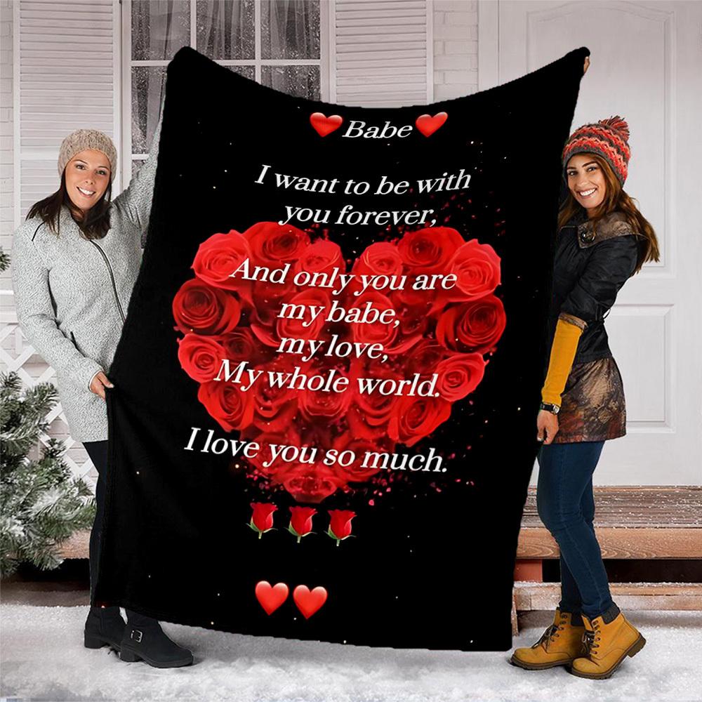1pc Love Quotes Outdoor Blanket - Lightweight Flannel Throw For Travel, Camping, Gifts For Family Or Friends yy251114261