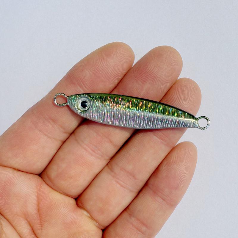 Luminous Blue Knife Iron Plate Lure with Double Hooks for Long Casts, Sea & Freshwater Fishing.