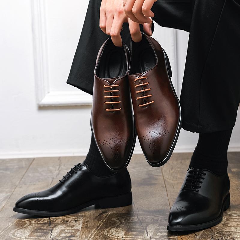 Größe 38-48 Business Herren Brogue Lederschuhe mit roter Sohle Schwarz-braun Weiches Leder Schnürschuhe Bequem Modisch Lederschuhe Herren