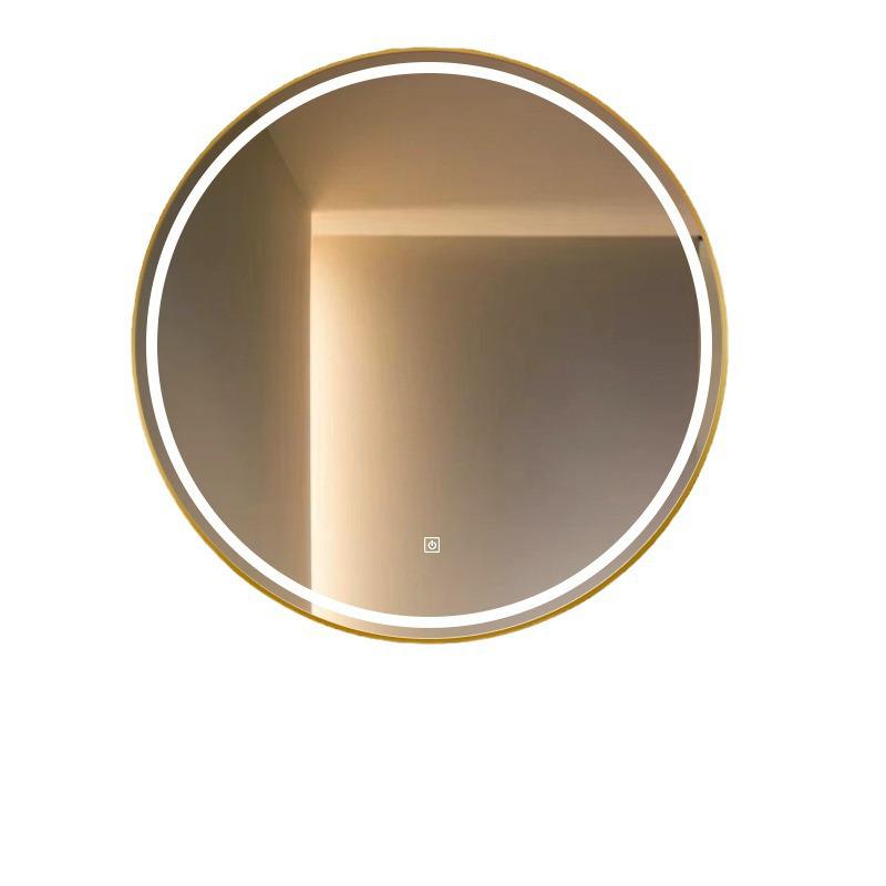 Round LED Bathroom Vanity Mirror with Frame, Anti-Fog, Wall-Mounted