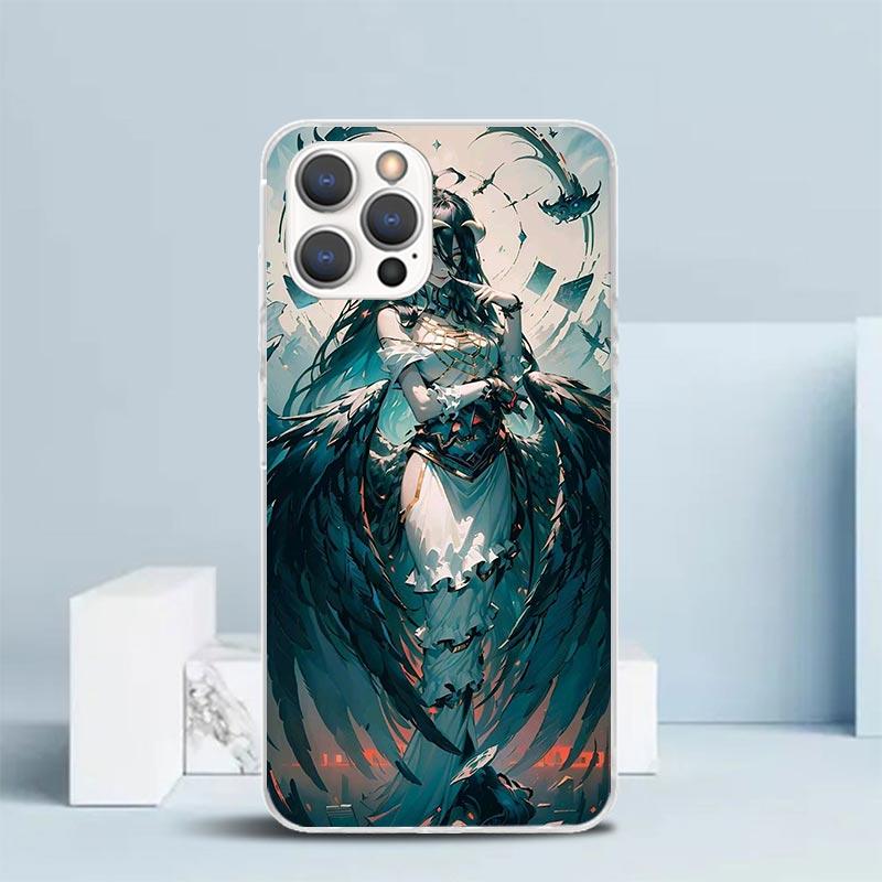 Albedo Overlord Anime Phone Case For IPhone 16 17 Air 16E 15 14 Plus 13 Mini 12 11 Pro Max 7 8 + SE 2020 Soft TPU Back Cover 16