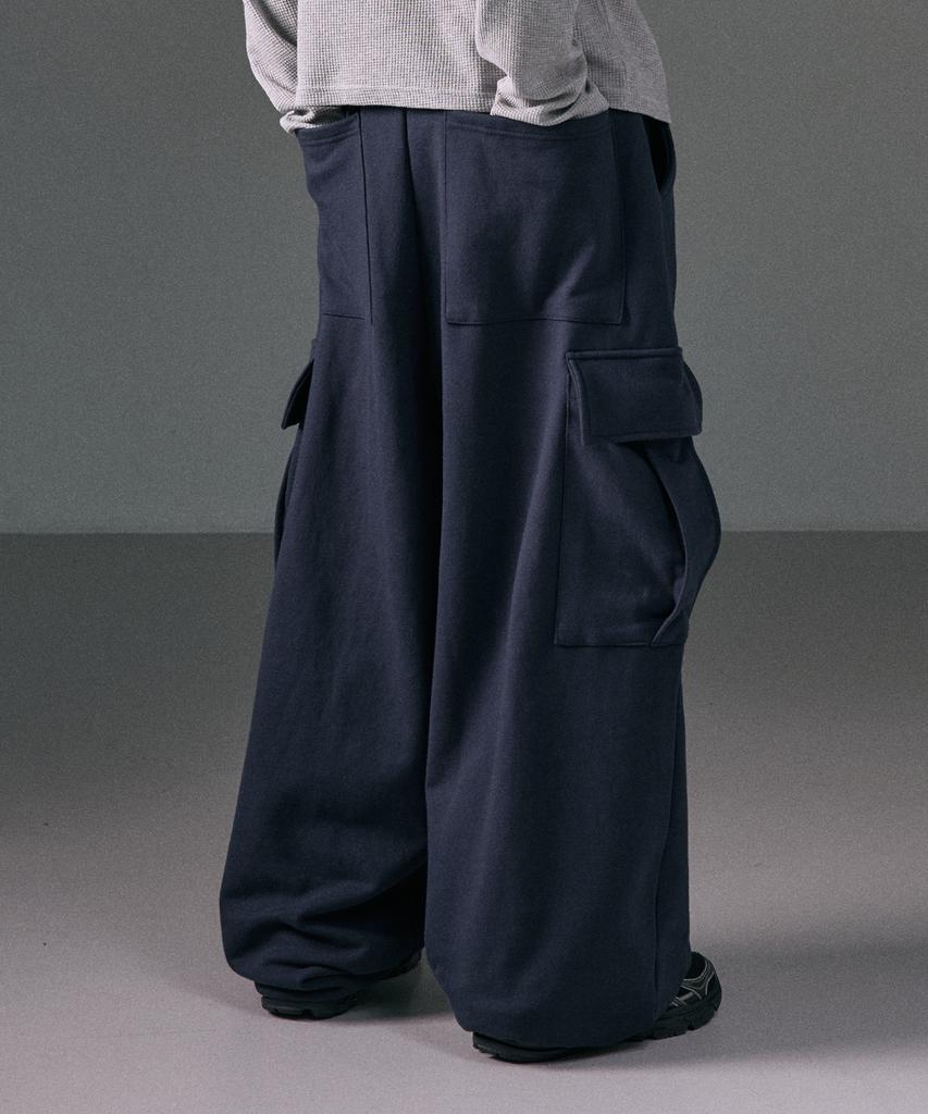 LXT Cotton Heavyweight Big Wide Balloon Cargo Sweatpants [Navy]