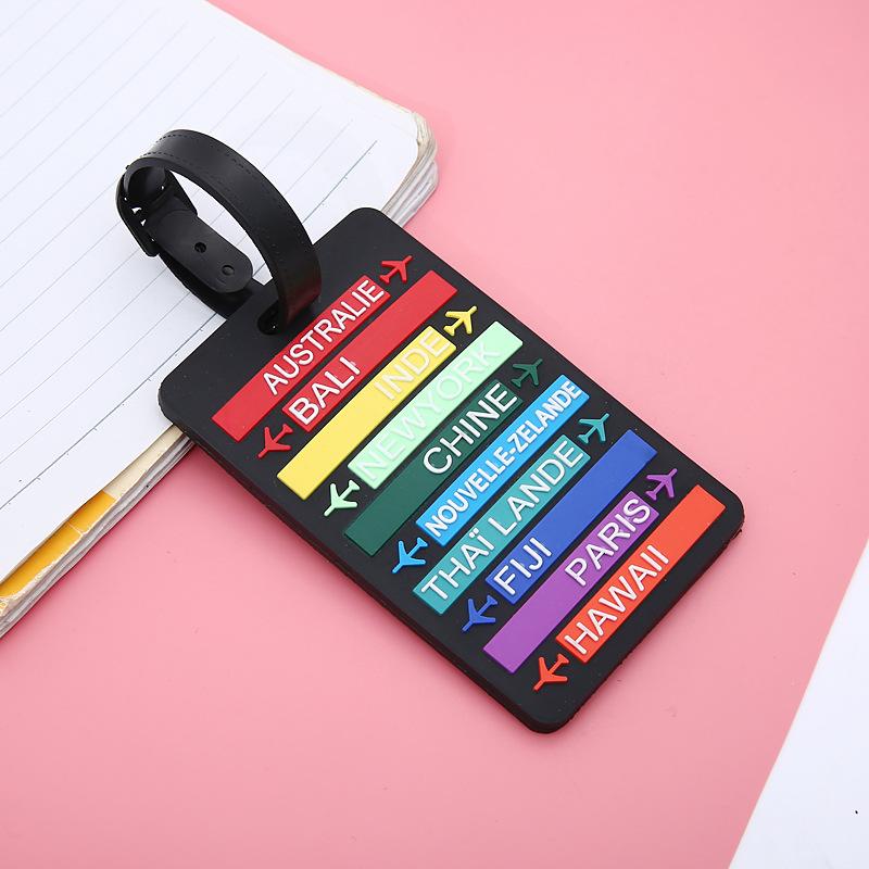 

2026 new creative three-dimensional letter double-sided soft rubber pvc luggage tag, wear-resistant and anti-lost boarding pass