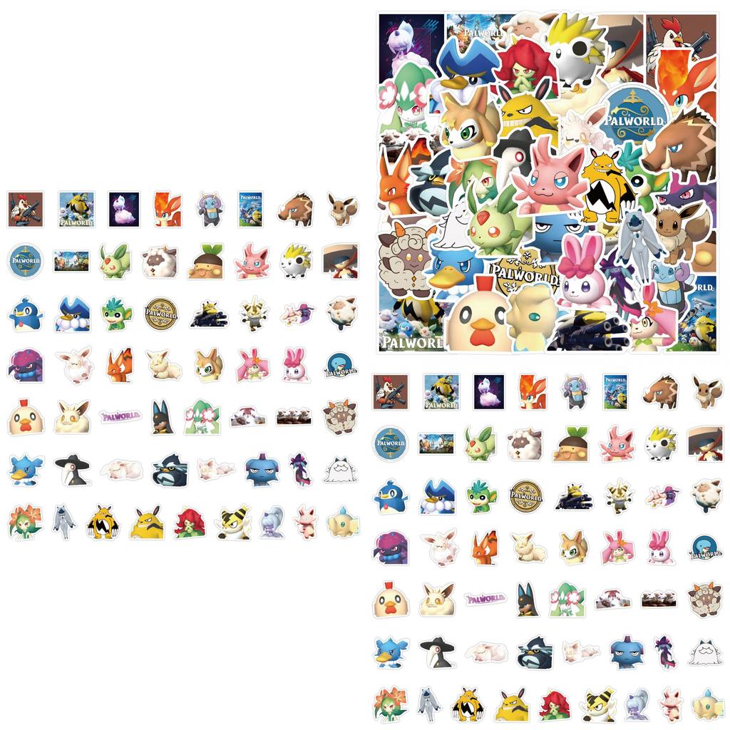 Palworld Cartoon Fantasy Creature Paru Game Stickers Cute Style Waterproof