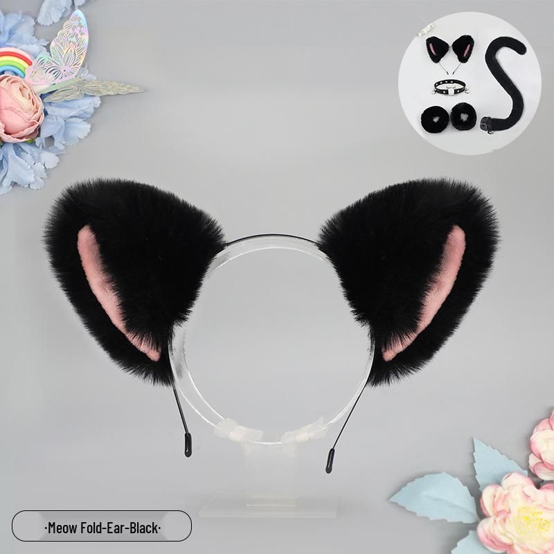 Handmade Plush Cat Girl Maid Fox Beast Ear Headband Hair Accessory
