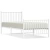Metal Bed Frame with Headboard and Footboard White 90x200 cm