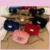 Trendy Pu Velvet Mini Shoulder Bag For Kids Fashionable Crossbody Chain Purse