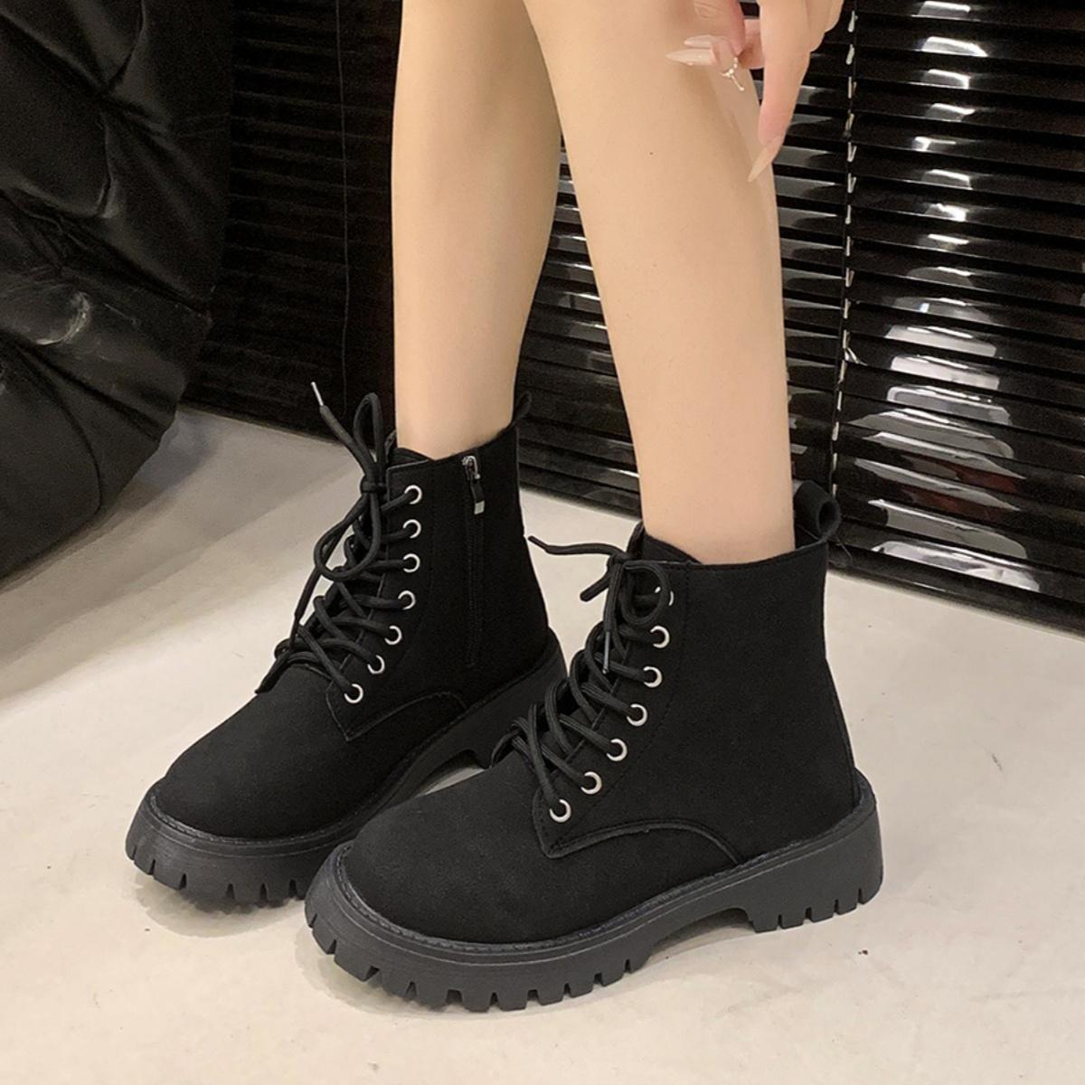 

Winter Round Toe Sexy Comfortable Anti Slip Casual Knight Boots Fashionable New Thick Soled Midsole Short Boots for Women 35