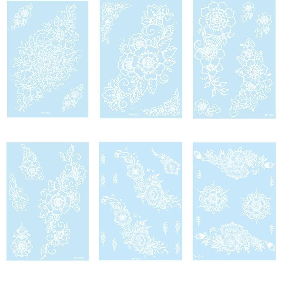 6 Sheets Lasting Mandala Temporary Tattoos Glow In the Dark Lace Fake Tattoos  Arm
