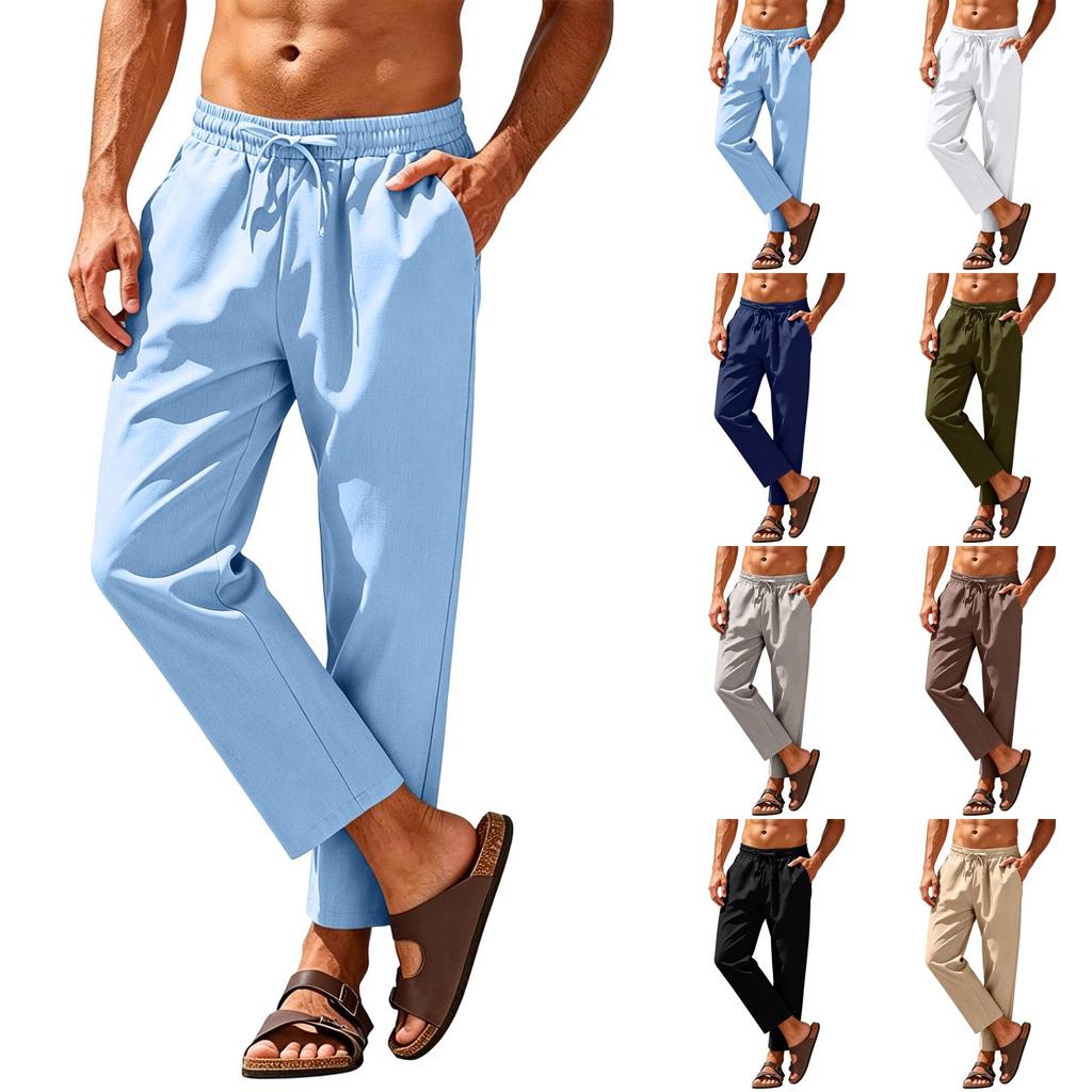 Men's Casual Linen Pants for Spring and Summer Everyday Wear