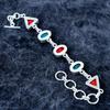 Italian Red Coral, Turquoise Gemstone 925 Sterling Silver Bracelet 7-8" MM-3490