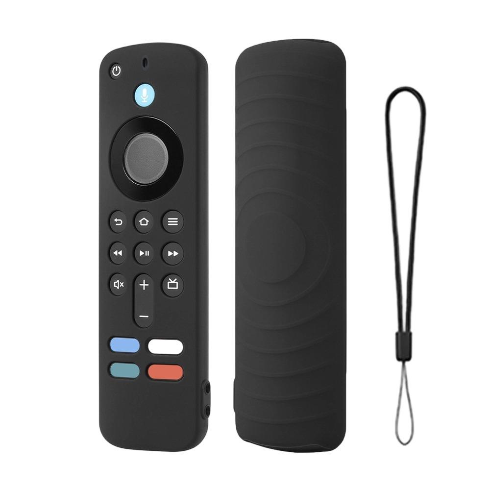 Silicone Protective Case with Lanyard Protector Soft Shell Shockproof Remote Control Sleeve for Amazon 2026 Fire TV Stick 4K/HD