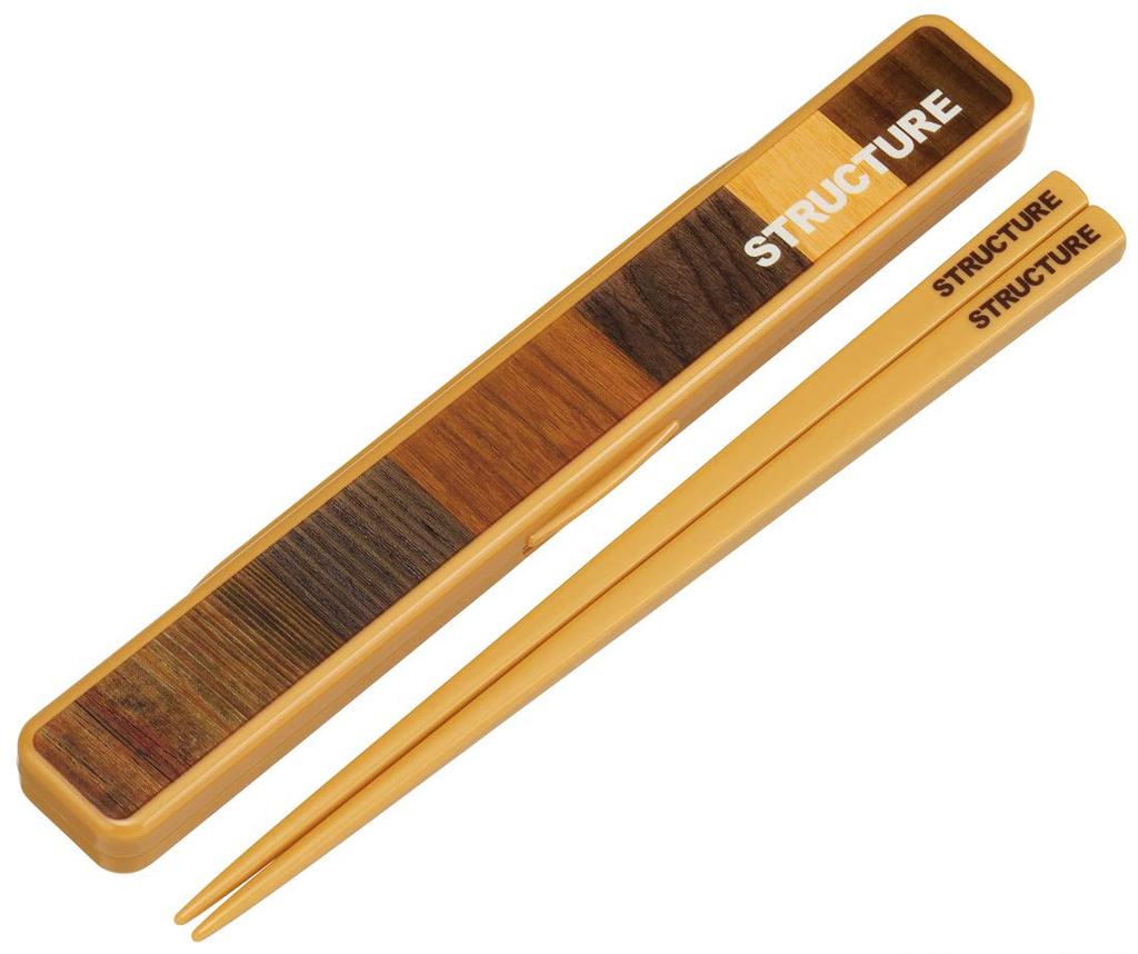 Skater Silver Ion Antibacterial Chopsticks and Chopstick Case Wood Made In ABC4AG Ag+ Set, 19.5cm, Grain, Brown, Japan,