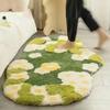 Beflockter Moosteppich, weich, rutschfest, schmutzabweisend, ideal für Schlafzimmer, Nachttisch, Wohnzimmer, Türöffnungen und Büros, Teppich mit Blumenmuster