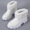 Dámské zimní boty Plyšové teplé kozačky na platformě s kožíškem 2024 Bílé kozačky z PU kůže Dámské pohodlné chlupaté kotníkové boty Dámské boty