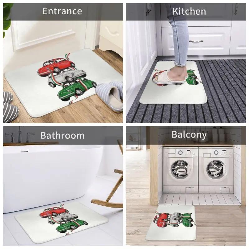Tappetino Vintage Bandiera Italiana per Portiera Auto Tappetino Antiscivolo per Bagno Cucina Camera da Letto Balcone Ingresso Pavimento Tappeto