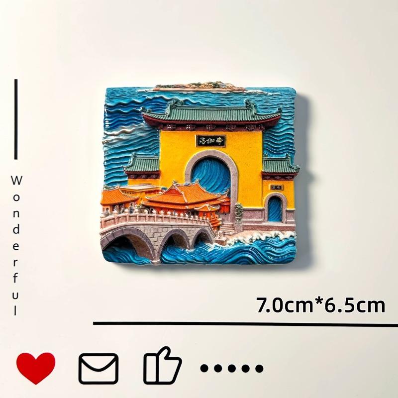 China Souvenirs Chinese New Year Lantern Fridge Magnets Hangzhou Leifeng Tower Guiyang Fenghuang Ancient Town Fridge Stickers