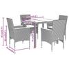 VidaXL Ensemble à manger de jardin et coussins 5 pcs gris rotin verre, ensemble de salle à manger d'extérieur, meuble de 3278652