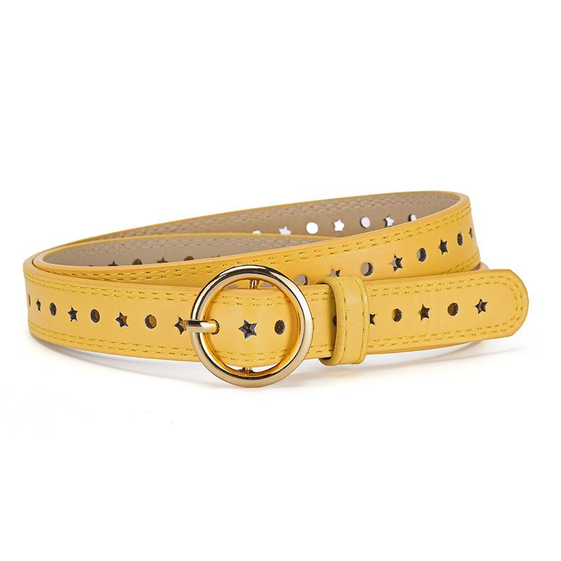 Unisex Kids' Round Buckle Star Hole Denim Belt