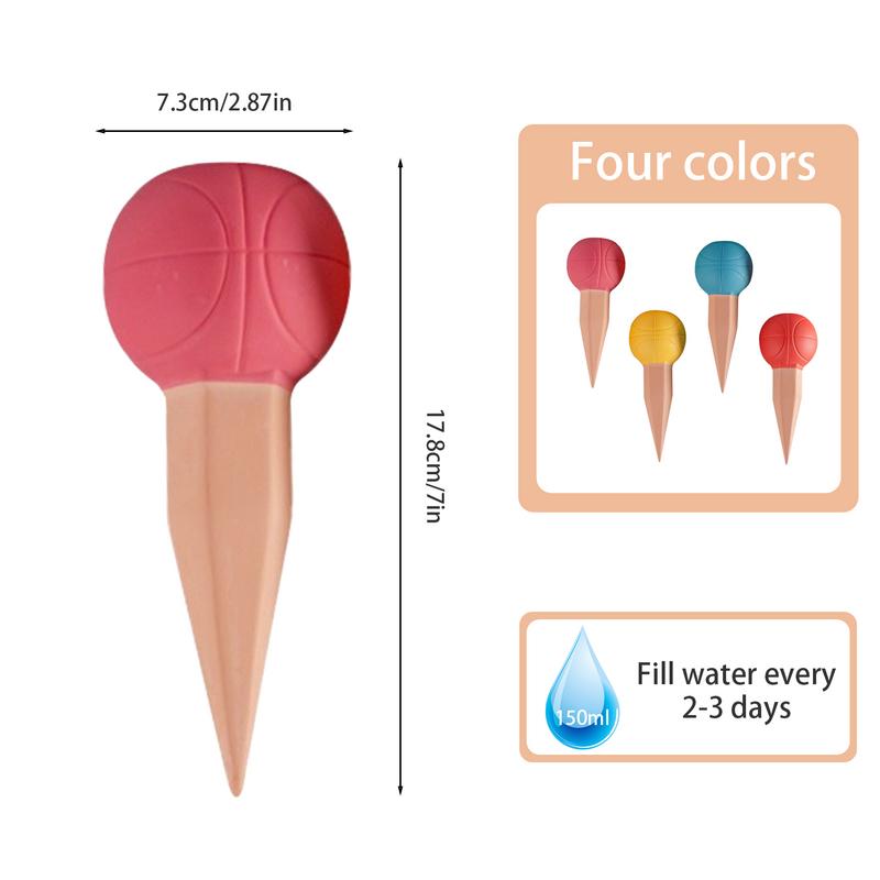 Coni per Irrigazione a Forma di Pallacanestro Pali Auto-Irriganti Per Piante 4 PZ Spikes per Irrigazione in Terracotta Rilascio Lento Automatico