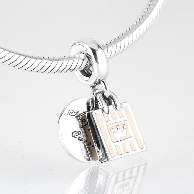 925 Sterling Silver Bead Openwork Sweet Hearts Crown Charms Beads Fit Jiuhao Bracelets Bangles Diy Womens Jewelry