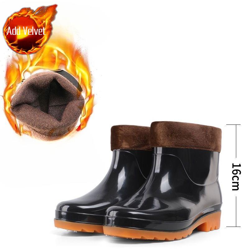 Wear to Work Half High Men's Rain Boots Lightweight Without Lacing Galoshes for City Mud Fishing Water Wear-resistant Male Shoes