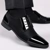 Classic Men Dress Shoes For Men Oxfords Patent Leather Shoes Lace Up Formal Black Leather Wedding Party Shoes