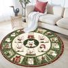 Christmas Kitten Pattern Round rug,Carpet Rug for Living Room Bedroom Playroom ,Non-slip Floor Mat,Holiday Gifts and Birthday Gifts.