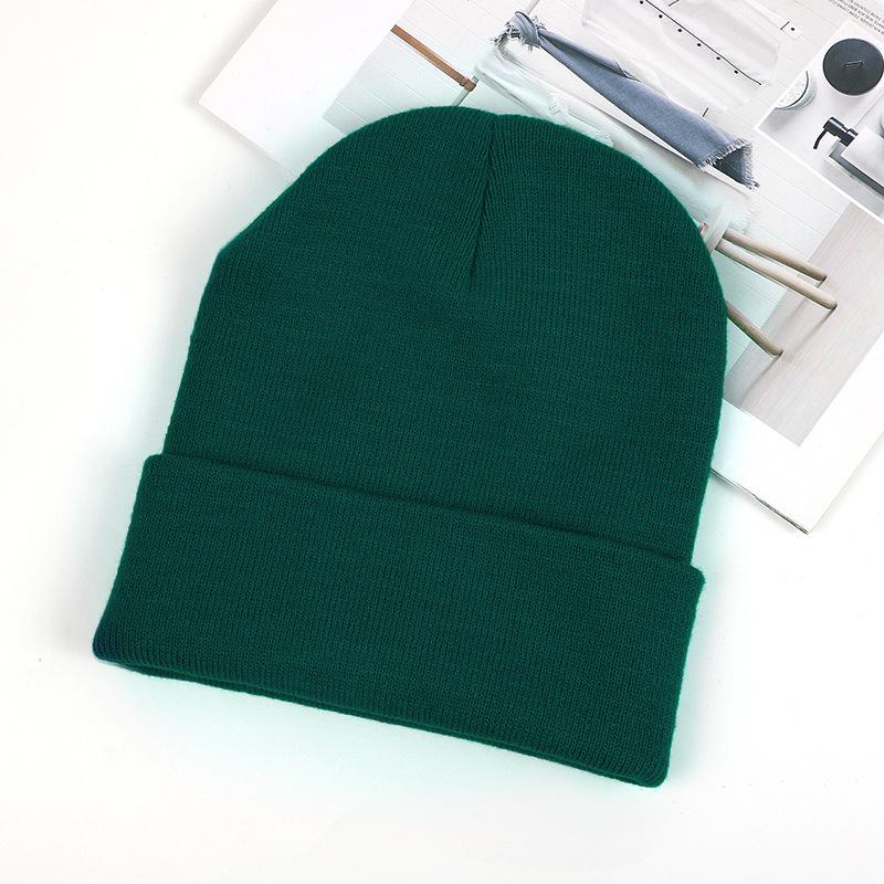 Custom Logo Unisex High Quality Plain Blank Color Winter Hat Cap Acrylic Knitted Beanie