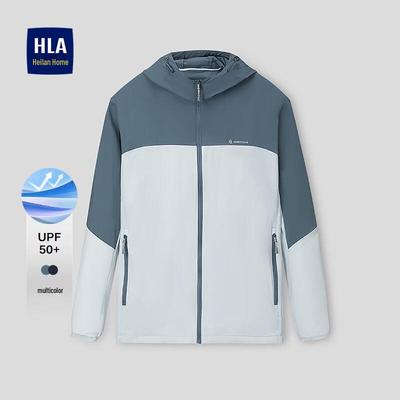 HLA Men's Hooded Lightweight Sun Protection Jacket
